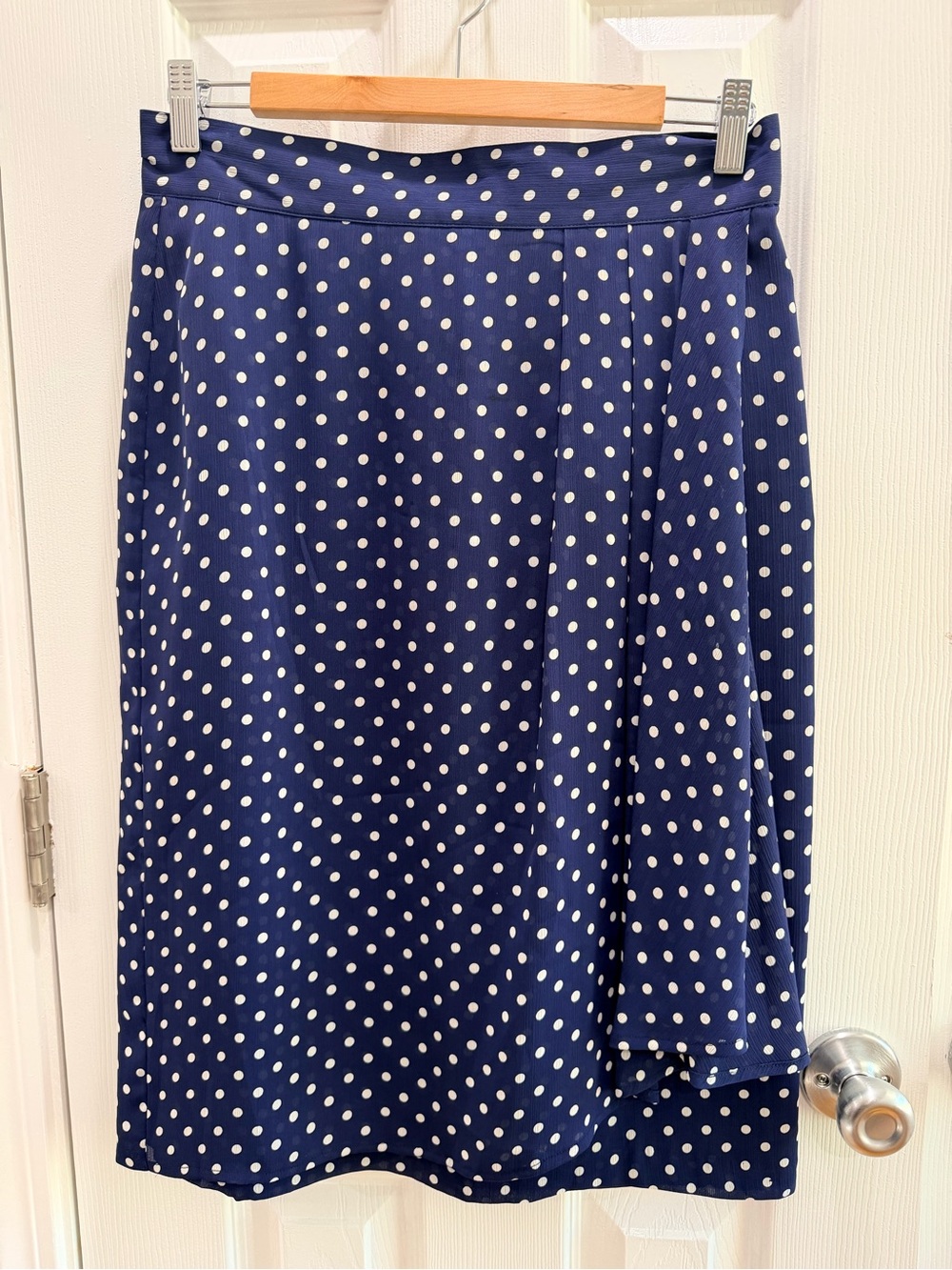 Navy Polka Dot A-Line Skirt - Women
